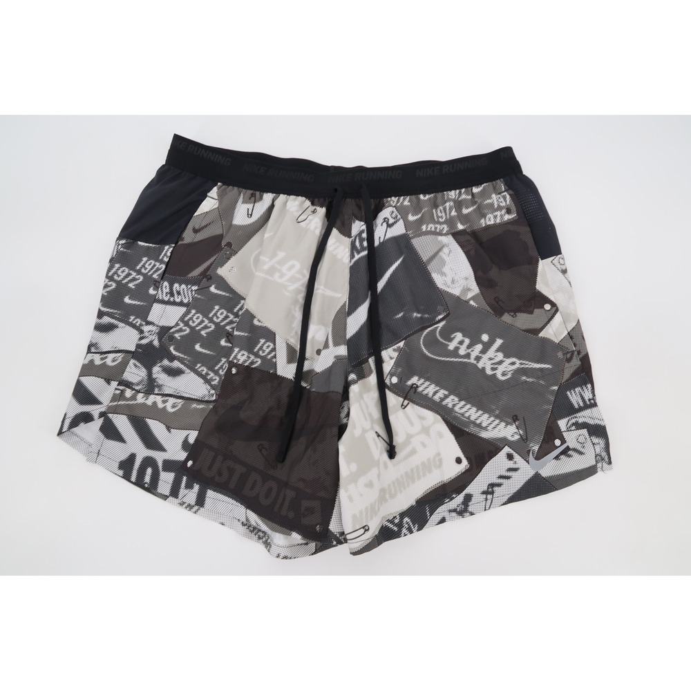 Nike Stride Run Energy 5" Running Shorts Mens Medium Gray Black Lined HJ4162-045